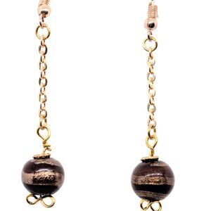 Ball & Chain Gold Chocolate Earrings
